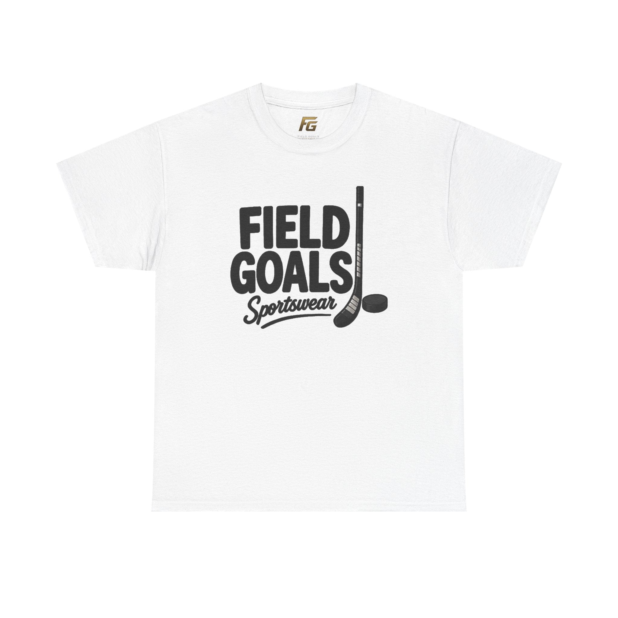 Field Goals Sportswear T-Shirt — Hockey Stick & Puck Graphic Tee
