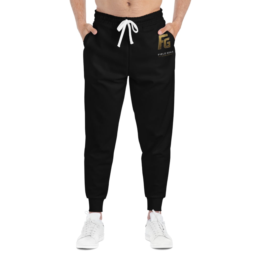 FG Gold Logo Athletic Joggers — Black Performance Sweatpants
