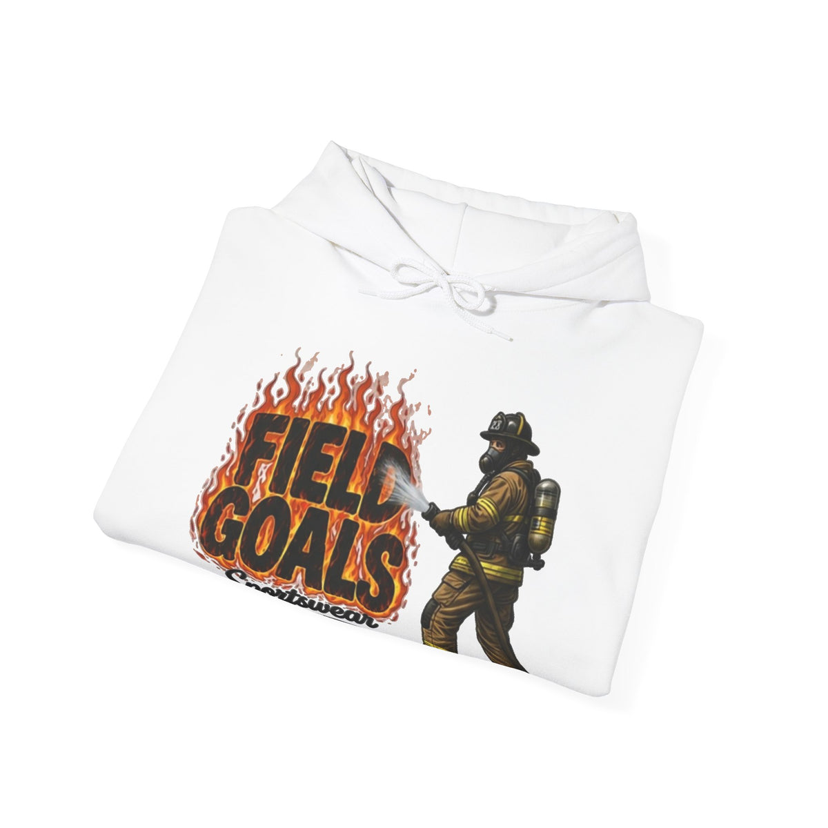 Field Goals Firefighter Hoodie — 'Field Goals Sportswear' Graphic Pullover