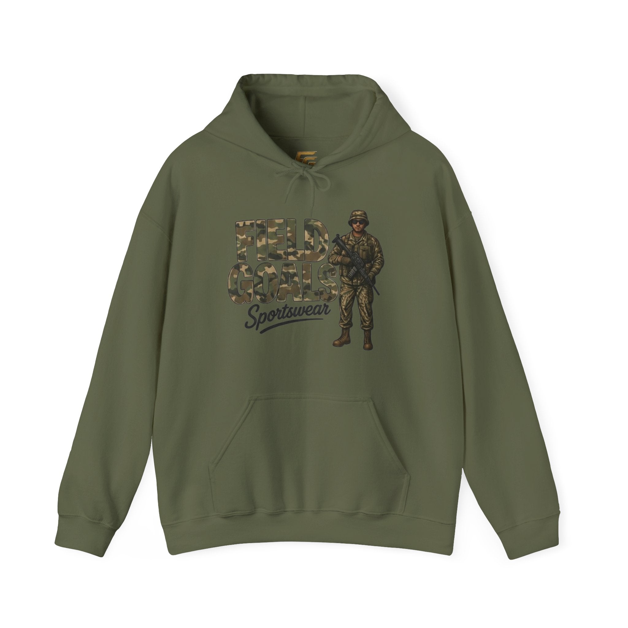 Field Goals Sportswear Camo Soldier Hoodie — Army Graphic Pullover