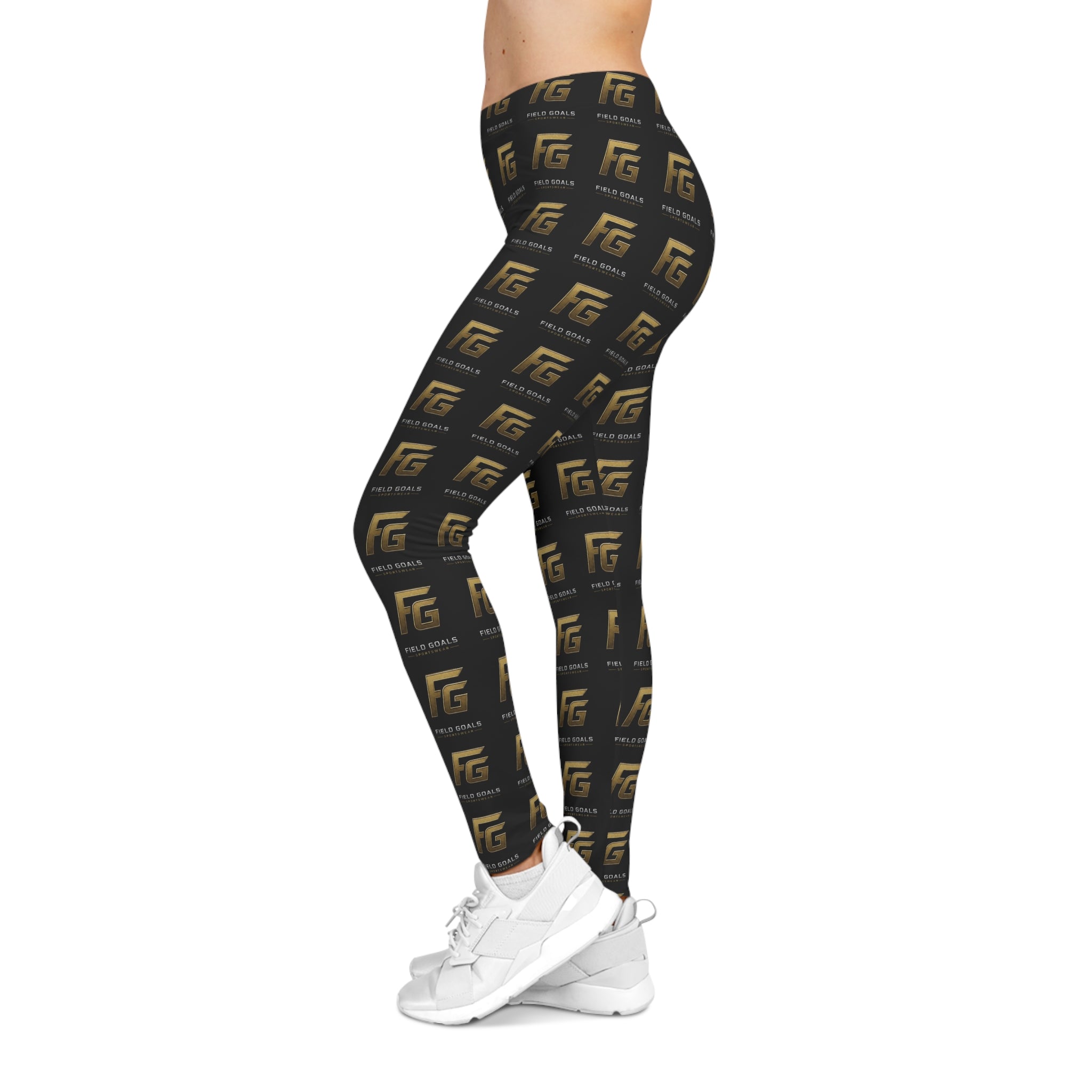 FG Logo All-Over Print Women's Black Leggings