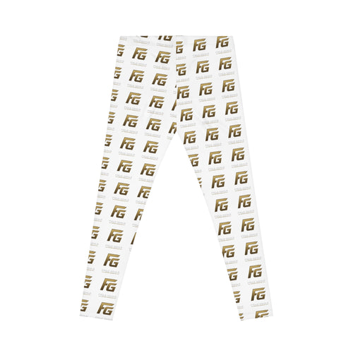 FG Logo All-Over Print White Women's Casual Leggings