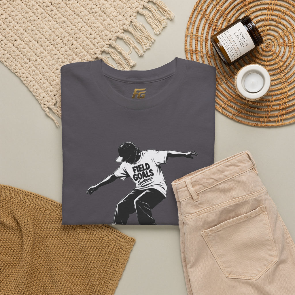 Field Goals Sportswear Skateboard Rail Grind Tee — Black Skate Silhouette Shirt