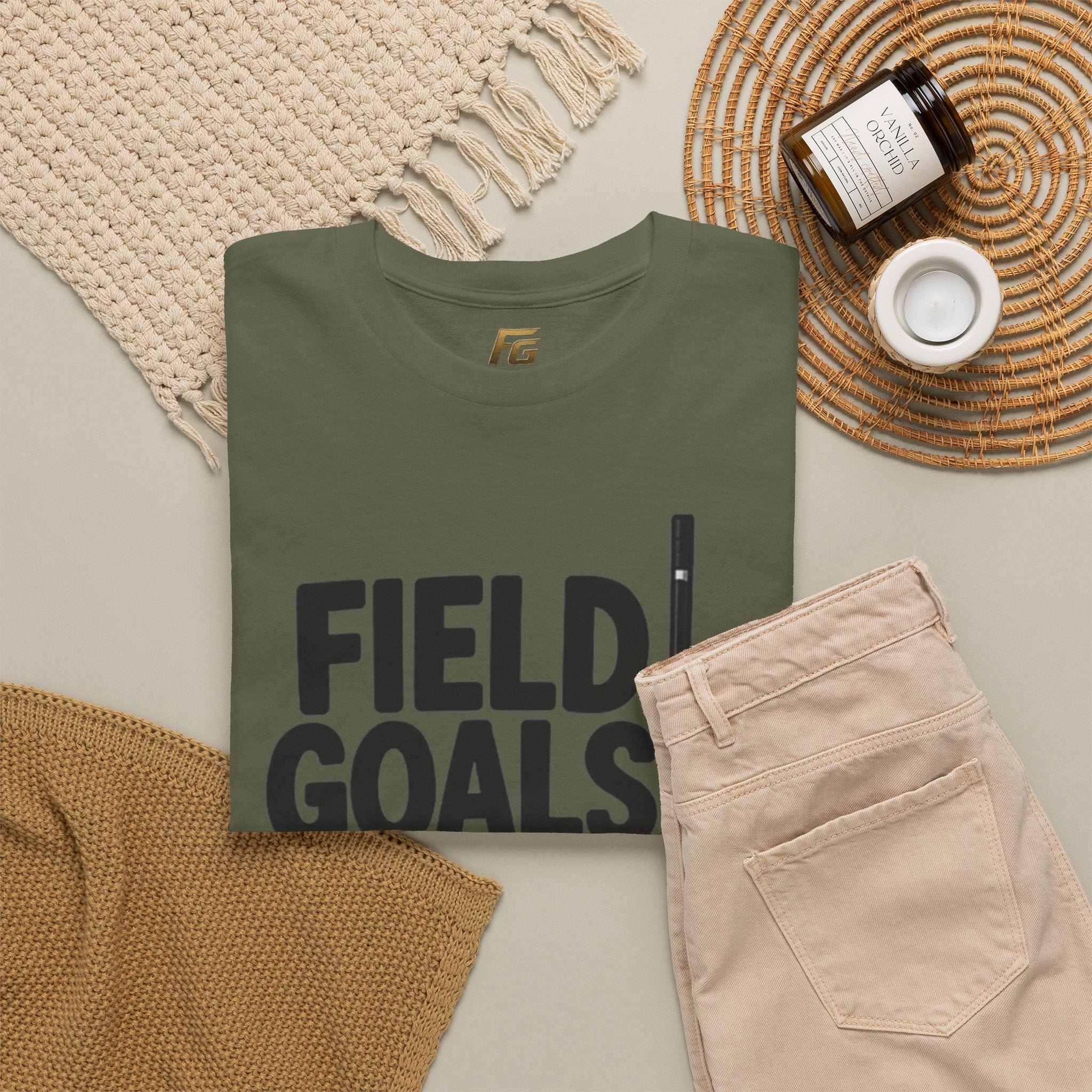 Field Goals Sportswear T-Shirt — Hockey Stick & Puck Graphic Tee