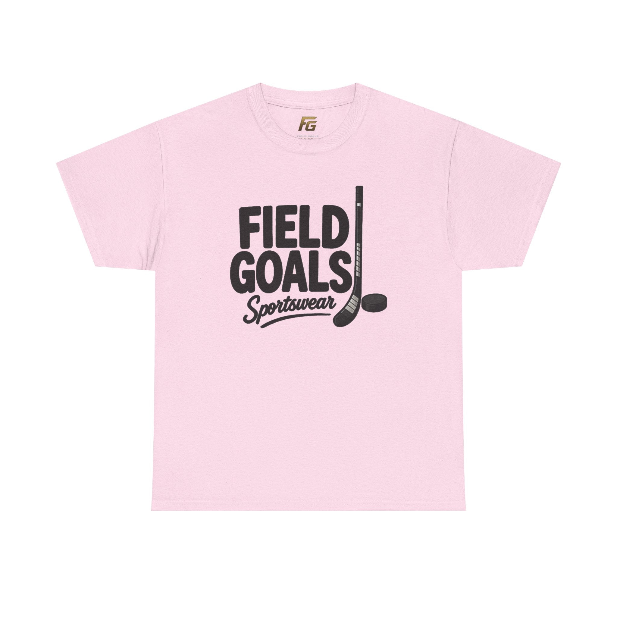 Field Goals Sportswear T-Shirt — Hockey Stick & Puck Graphic Tee