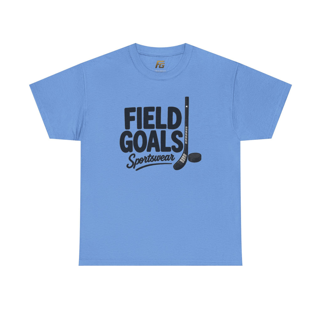 Field Goals Sportswear T-Shirt — Hockey Stick & Puck Graphic Tee