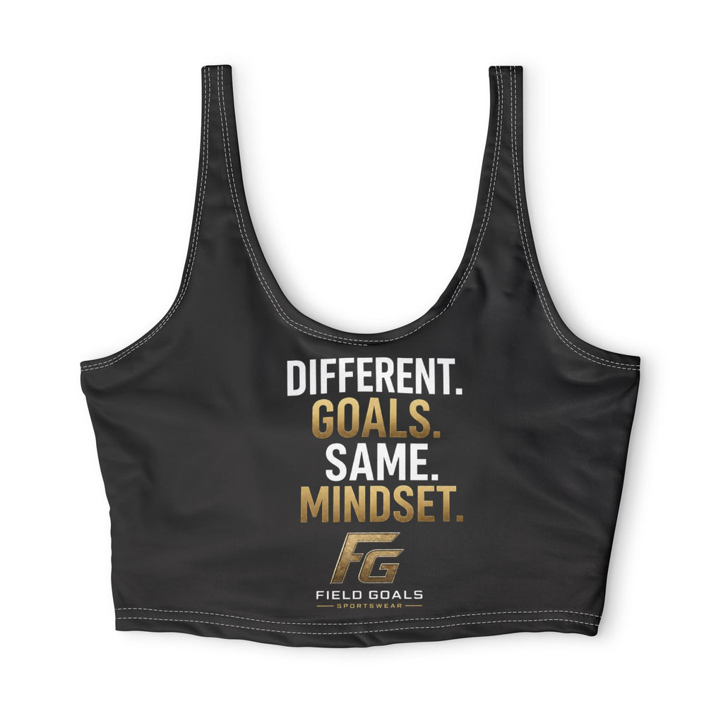 Field Goals Sports Bra — “Different Goals. Same Mindset.” Crop Top