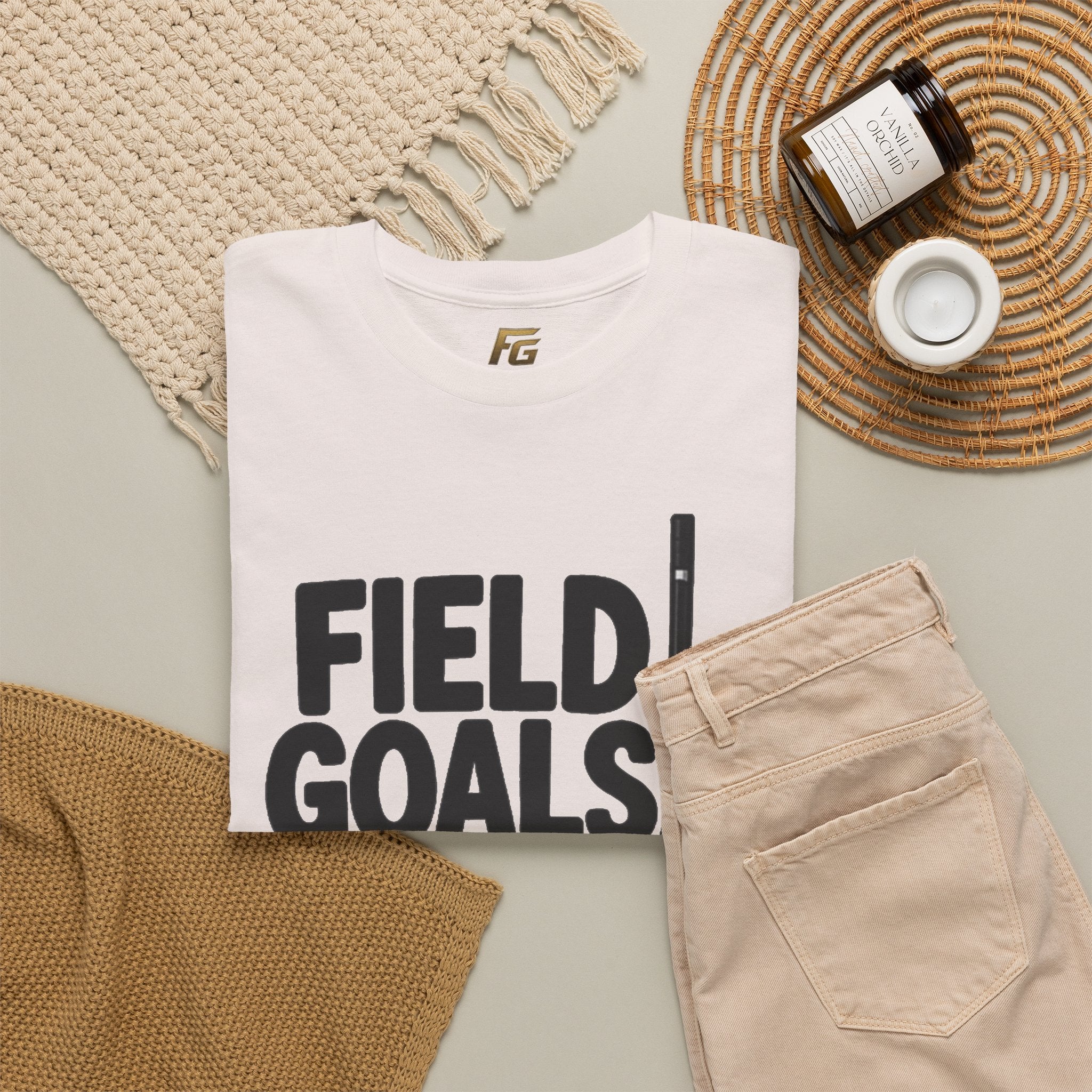 Field Goals Sportswear T-Shirt — Hockey Stick & Puck Graphic Tee