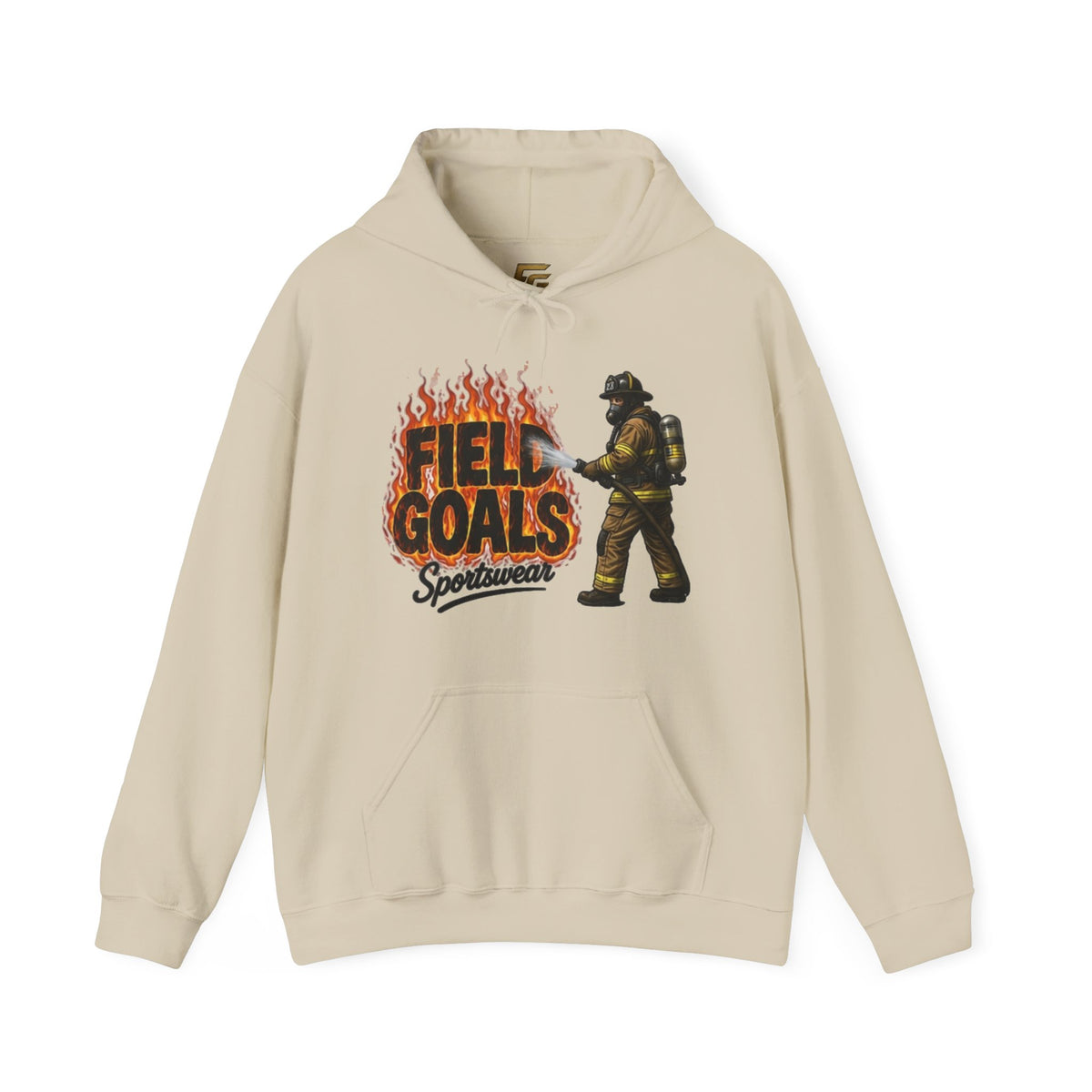 Field Goals Firefighter Hoodie — 'Field Goals Sportswear' Graphic Pullover