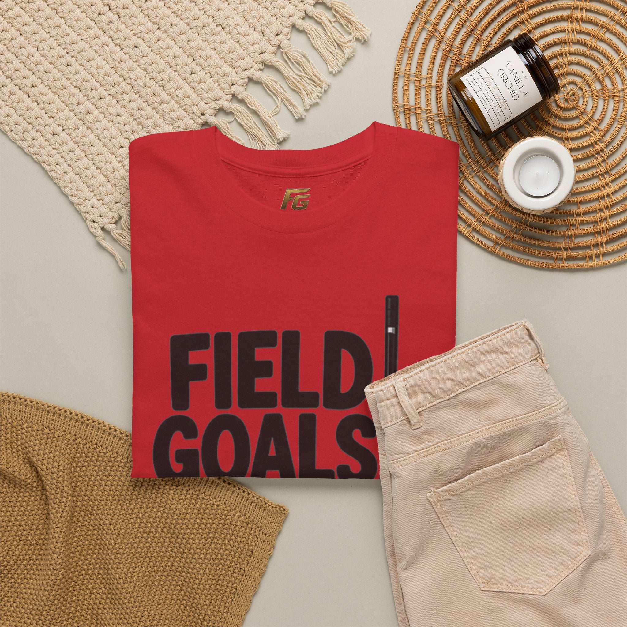Field Goals Sportswear T-Shirt — Hockey Stick & Puck Graphic Tee