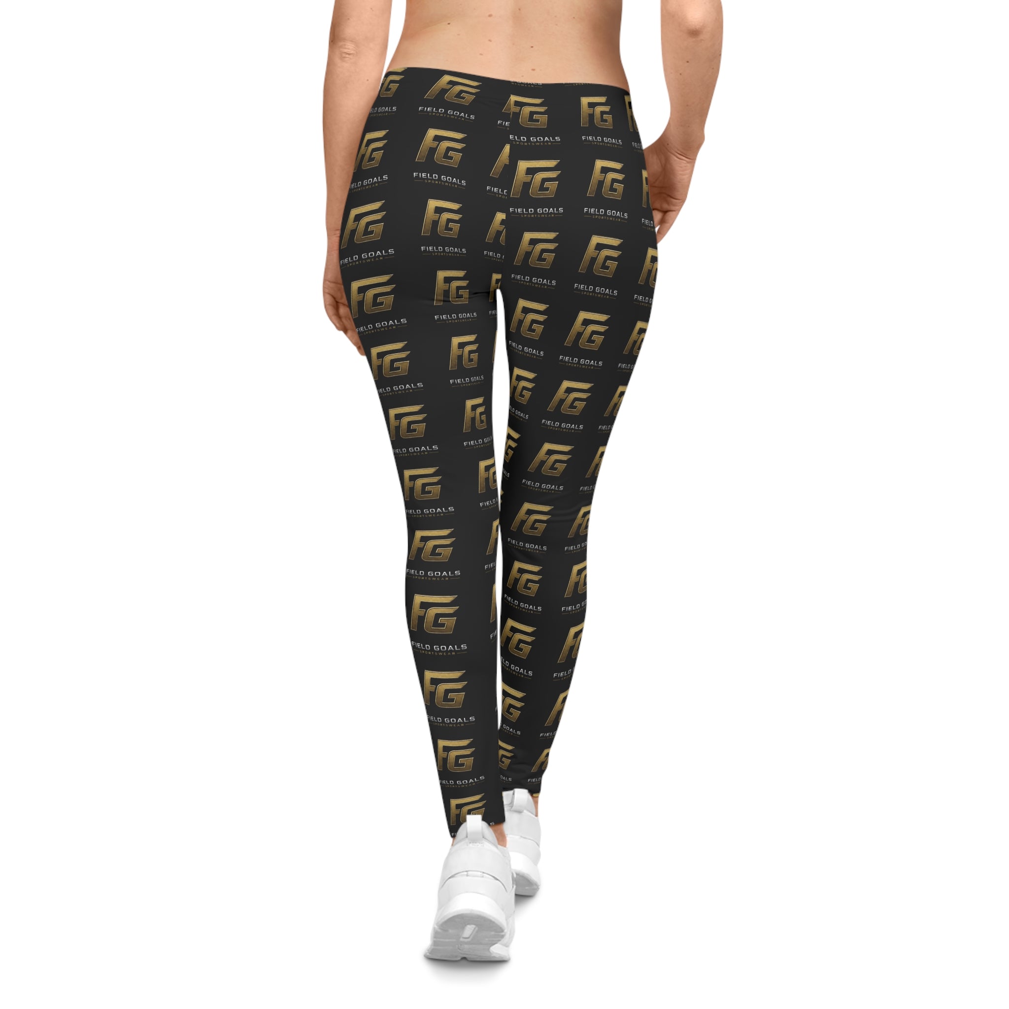 FG Logo All-Over Print Women's Black Leggings