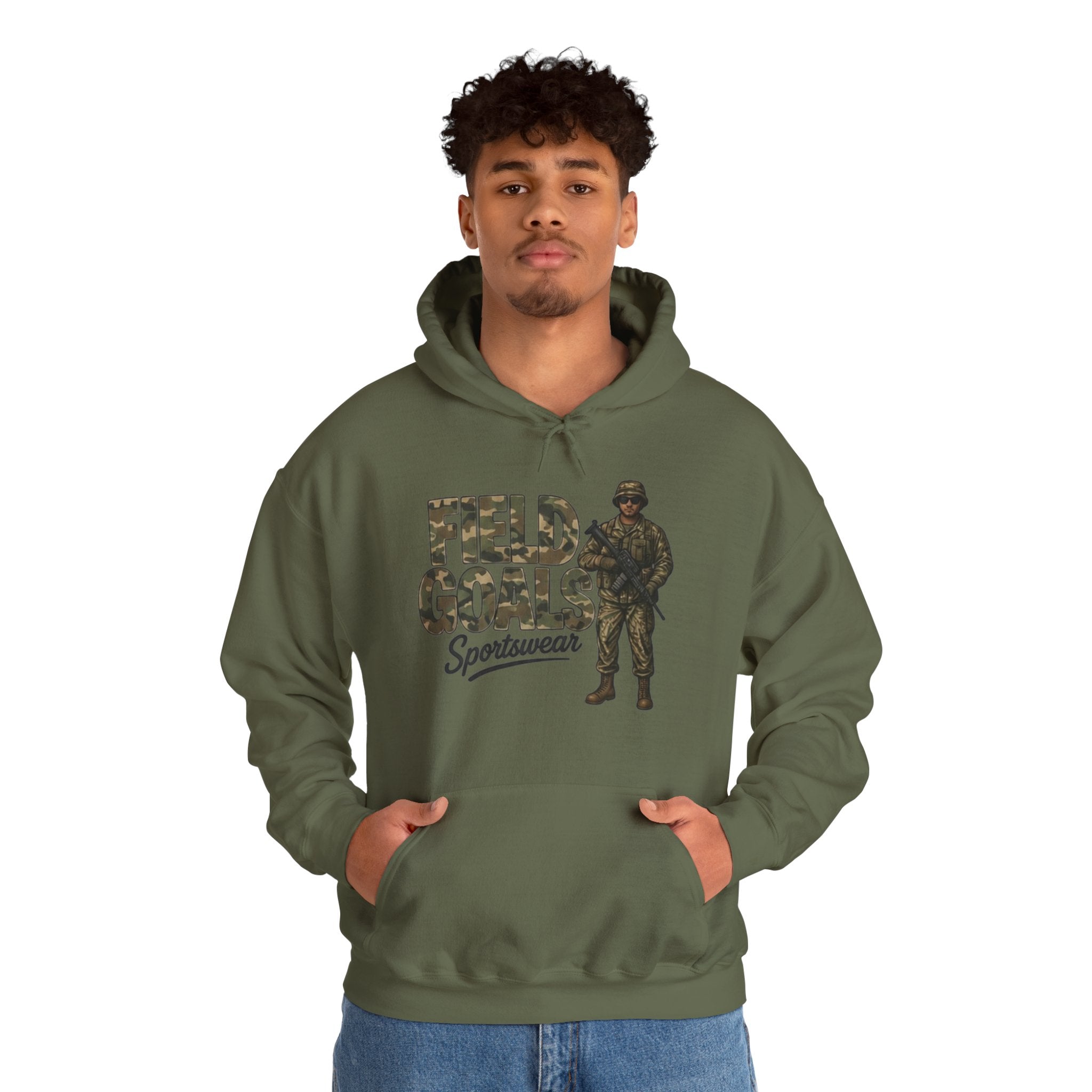 Field Goals Sportswear Camo Soldier Hoodie — Army Graphic Pullover