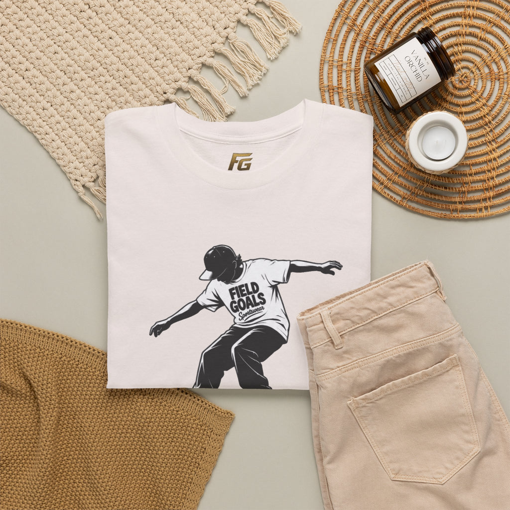 Field Goals Sportswear Skateboard Rail Grind Tee — Black Skate Silhouette Shirt