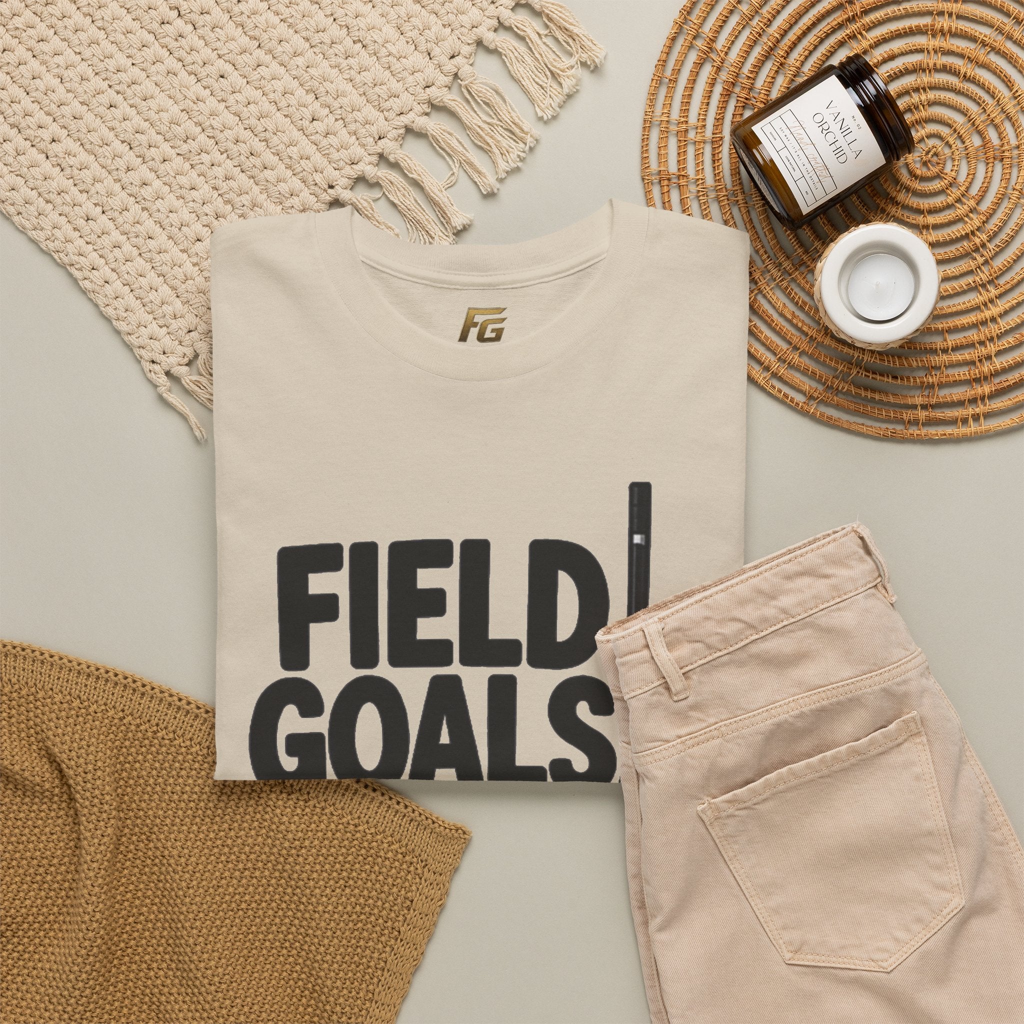 Field Goals Sportswear T-Shirt — Hockey Stick & Puck Graphic Tee