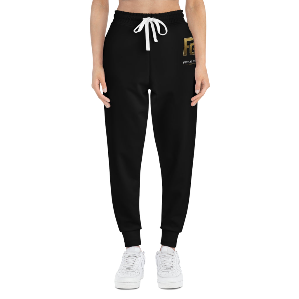 FG Gold Logo Athletic Joggers — Black Performance Sweatpants