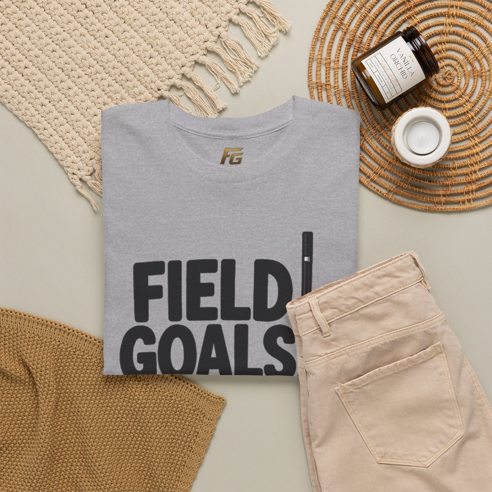 Field Goals Sportswear T-Shirt — Hockey Stick & Puck Graphic Tee