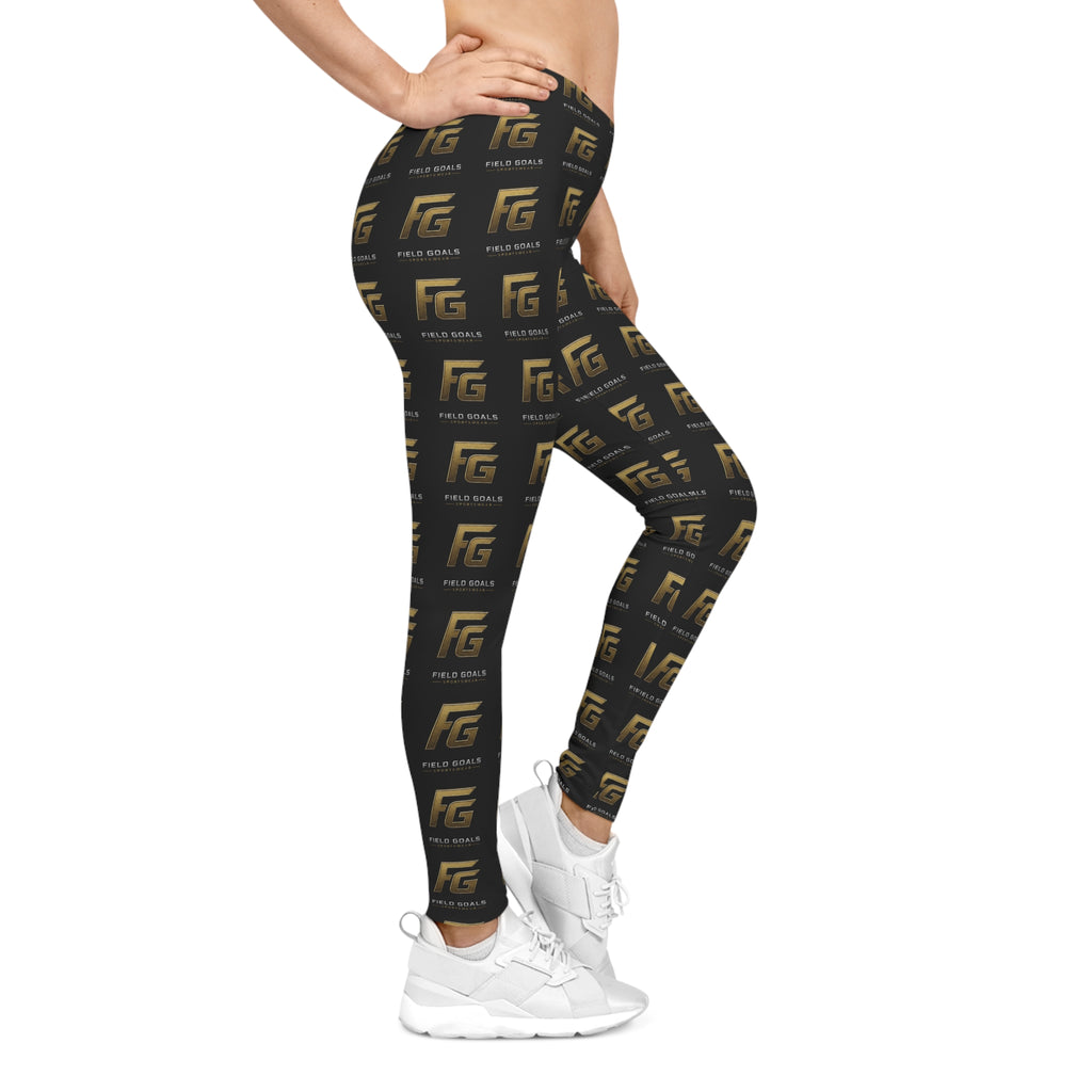 FG Logo All-Over Print Women's Black Leggings