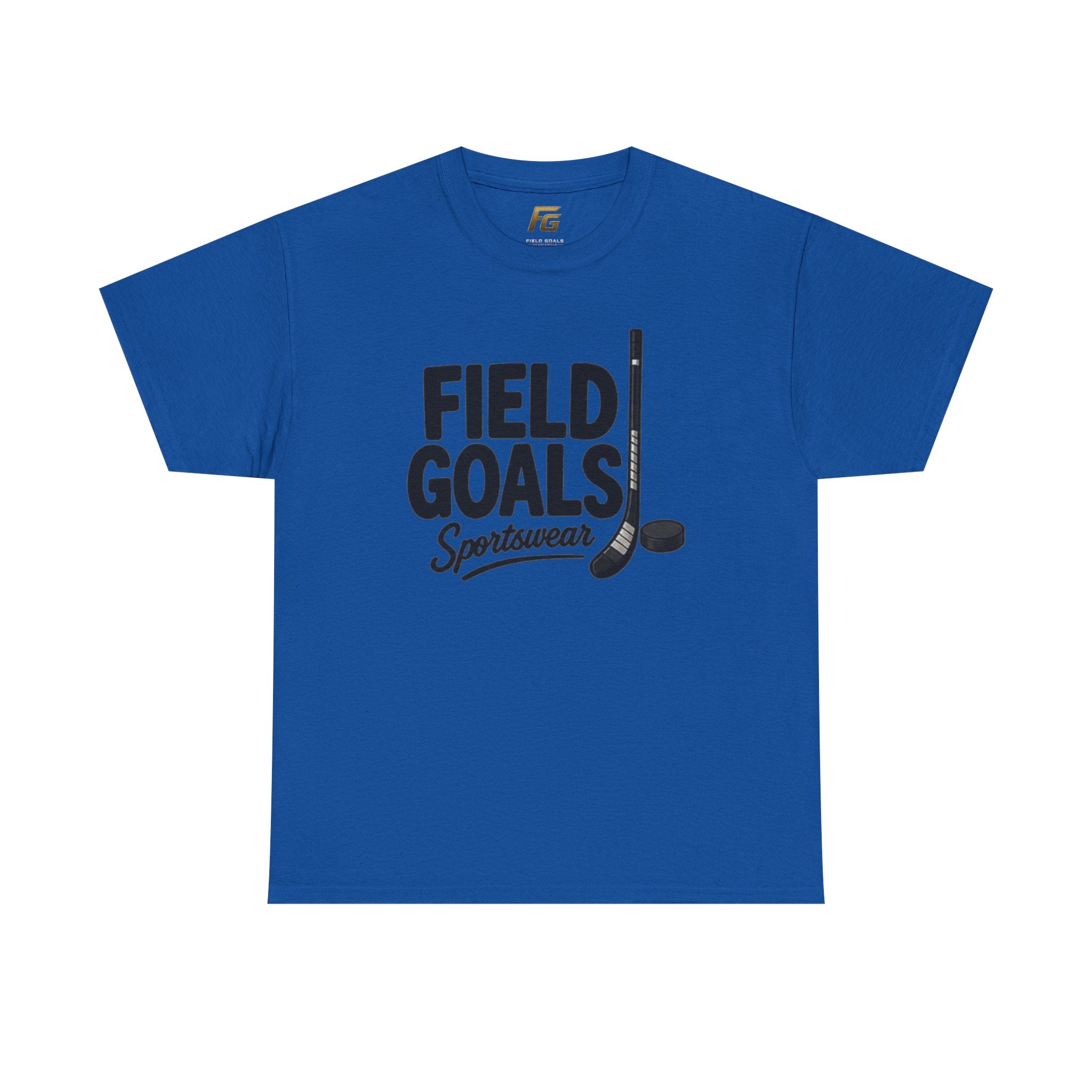 Field Goals Sportswear T-Shirt — Hockey Stick & Puck Graphic Tee