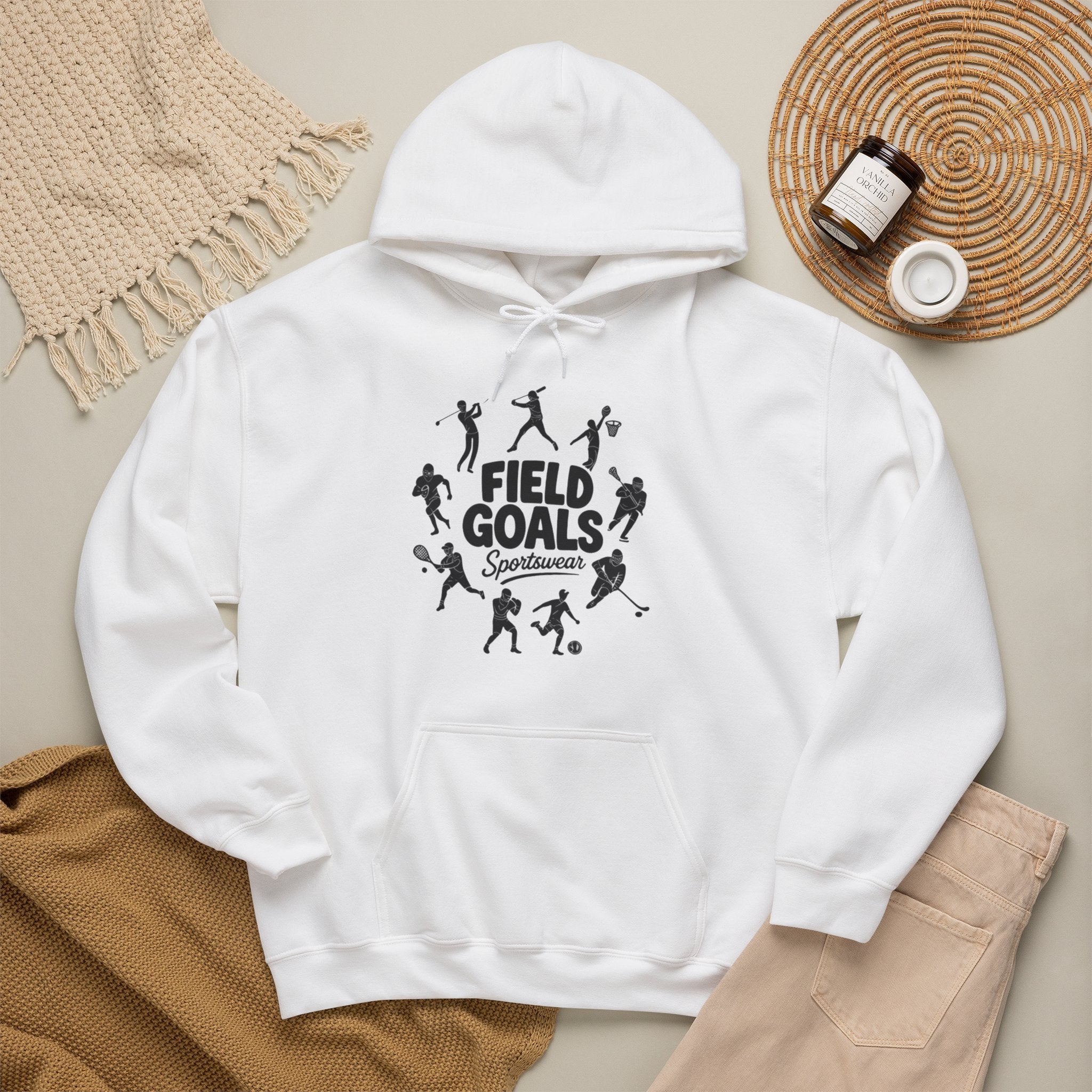 Field Goals Hoodie — Graphic Players White Pullover