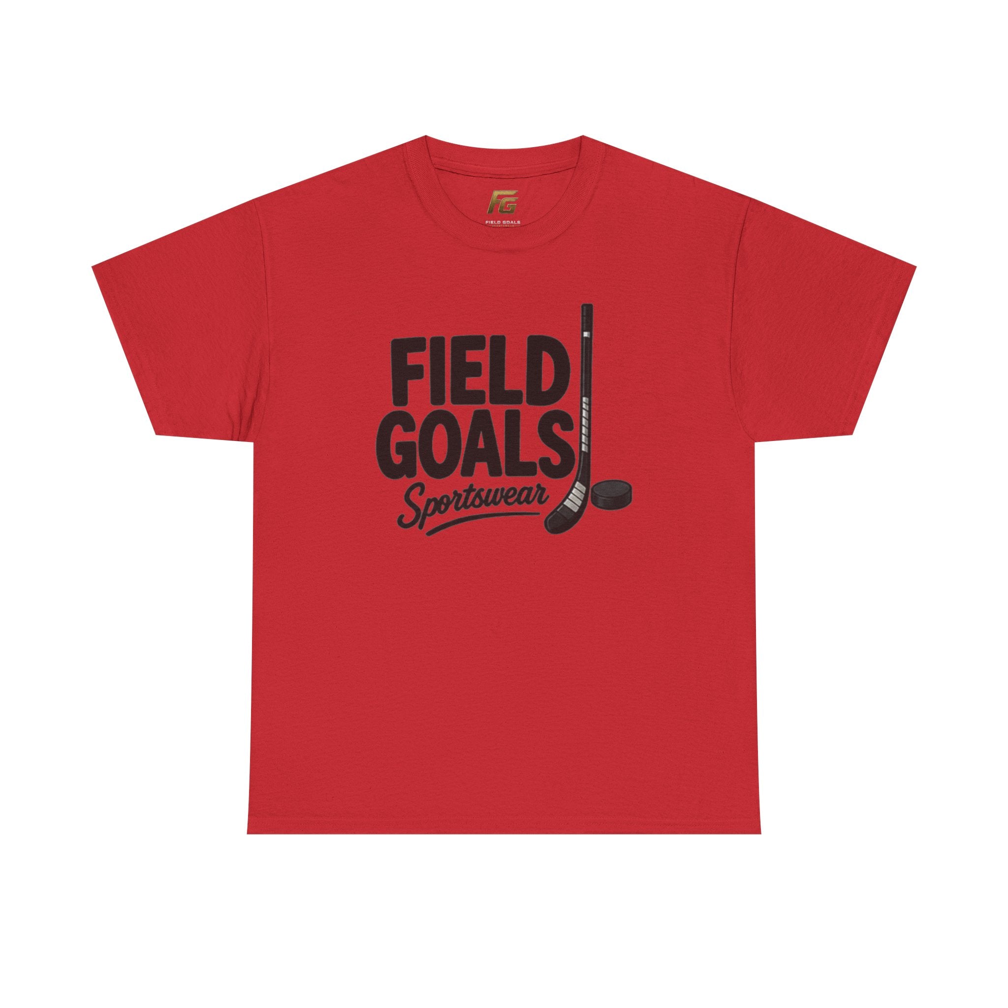 Field Goals Sportswear T-Shirt — Hockey Stick & Puck Graphic Tee