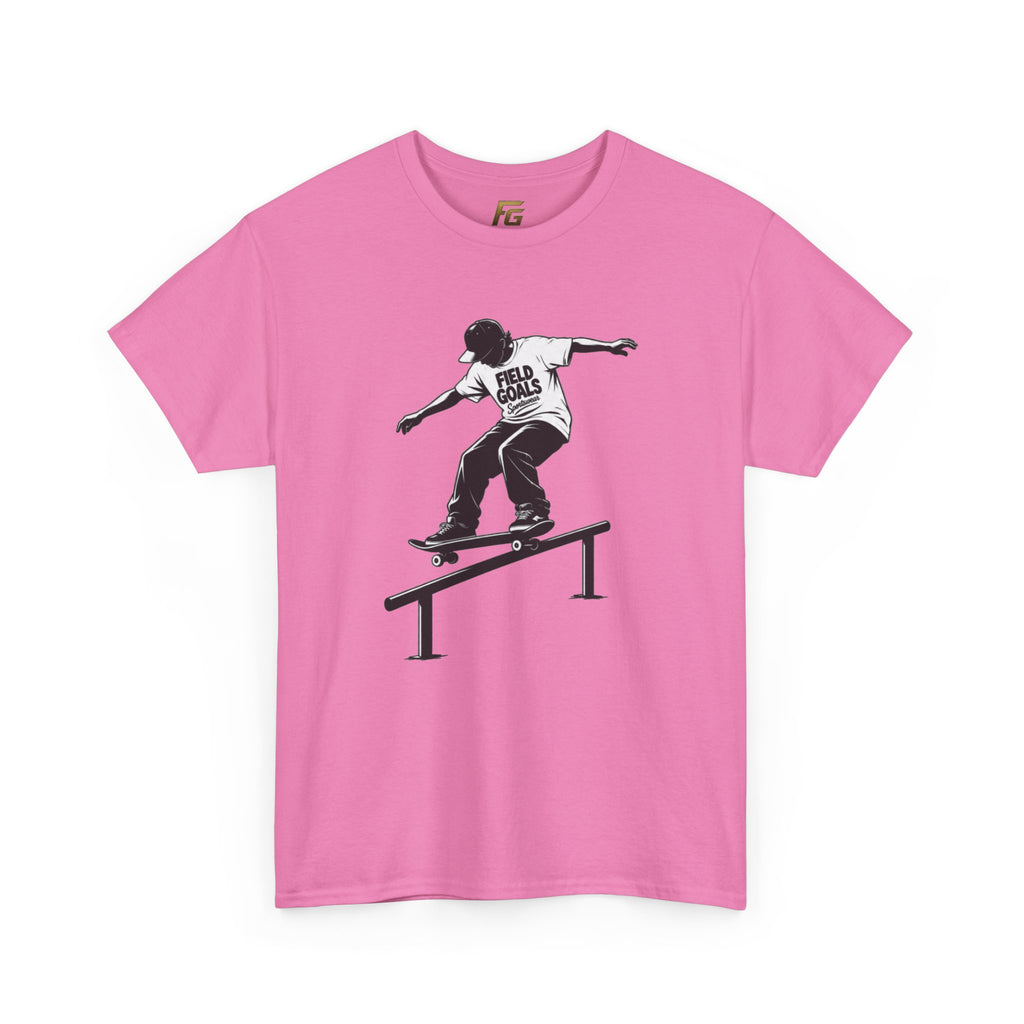 Field Goals Sportswear Skateboard Rail Grind Tee — Black Skate Silhouette Shirt