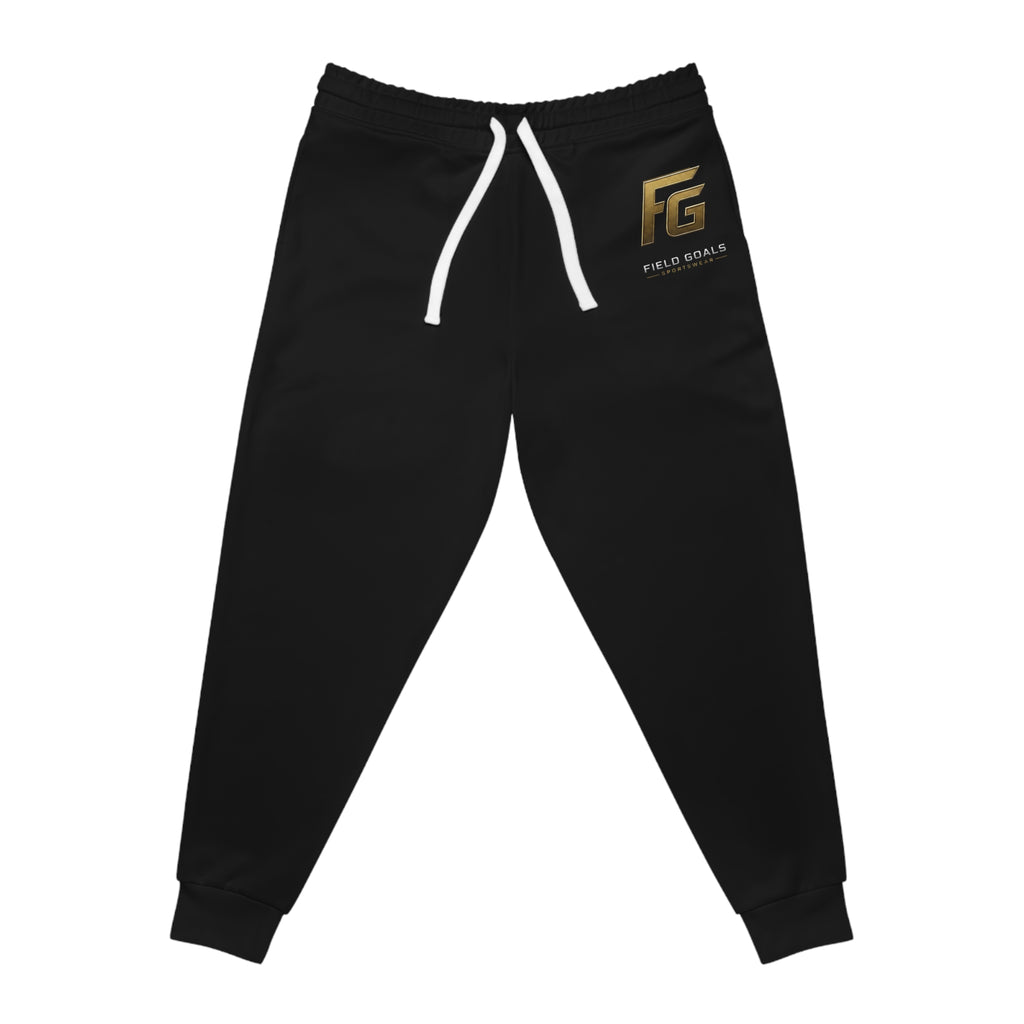 FG Gold Logo Athletic Joggers — Black Performance Sweatpants