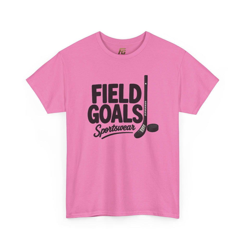 Field Goals Sportswear T-Shirt — Hockey Stick & Puck Graphic Tee