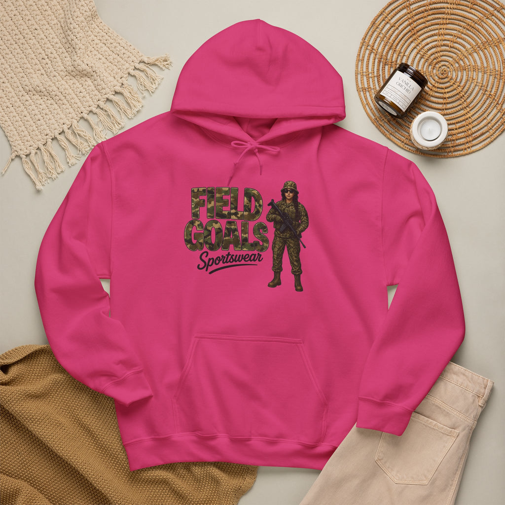 Field Goals Sportswear Hoodie — Military Camo Graphic Hooded Sweatshirt