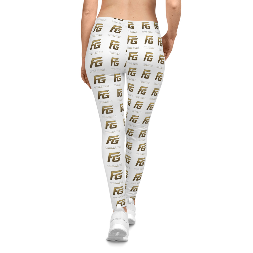 FG Logo All-Over Print White Women's Casual Leggings
