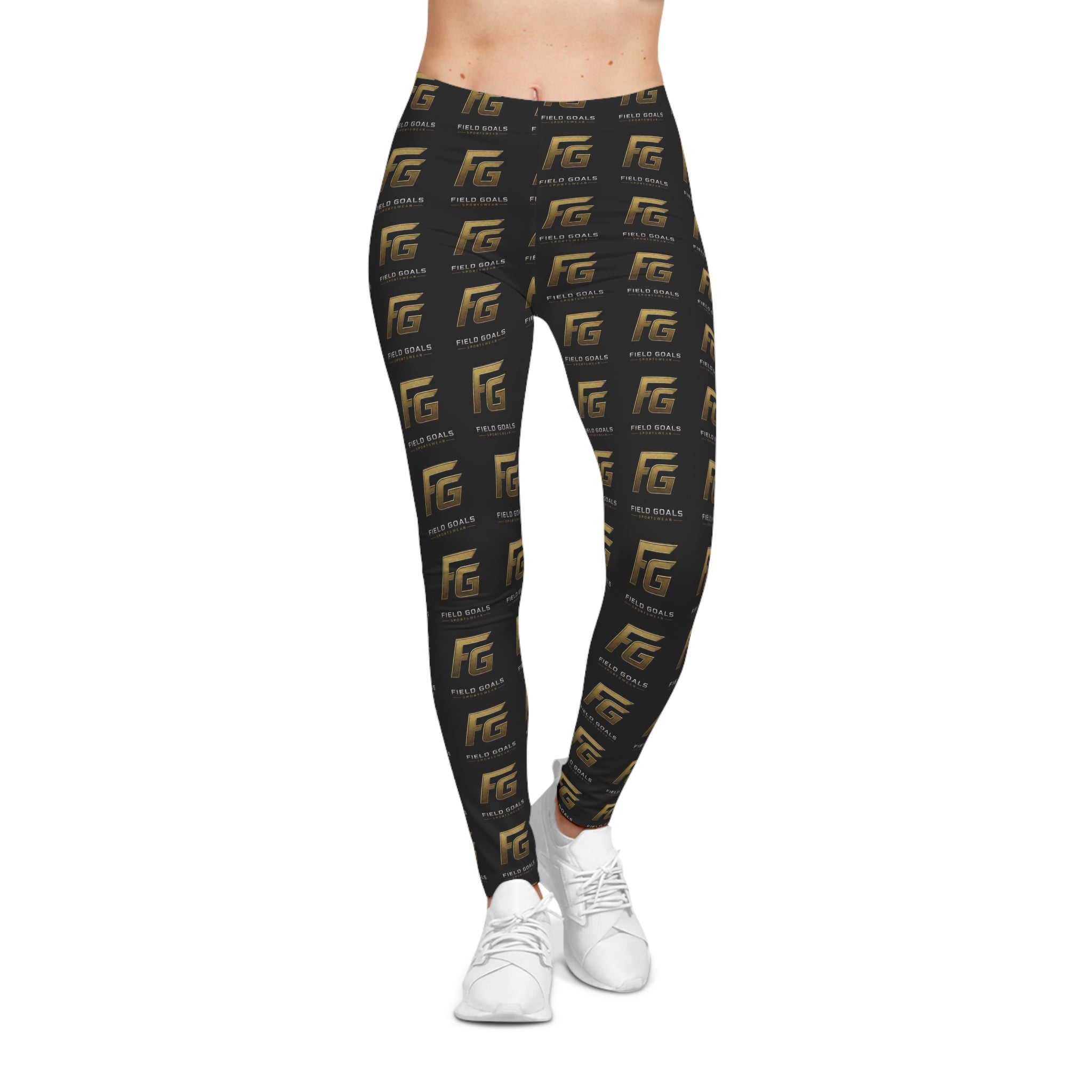 FG Logo All-Over Print Women's Black Leggings