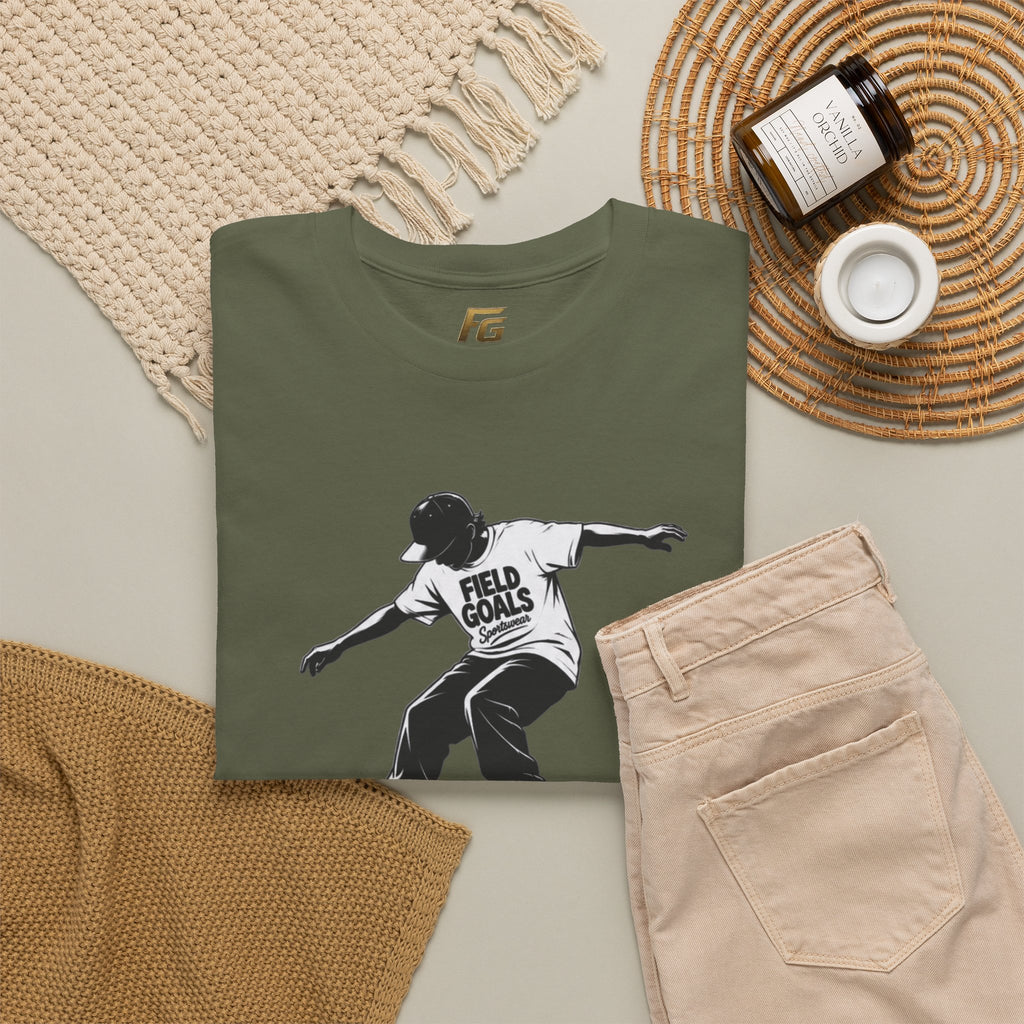 Field Goals Sportswear Skateboard Rail Grind Tee — Black Skate Silhouette Shirt