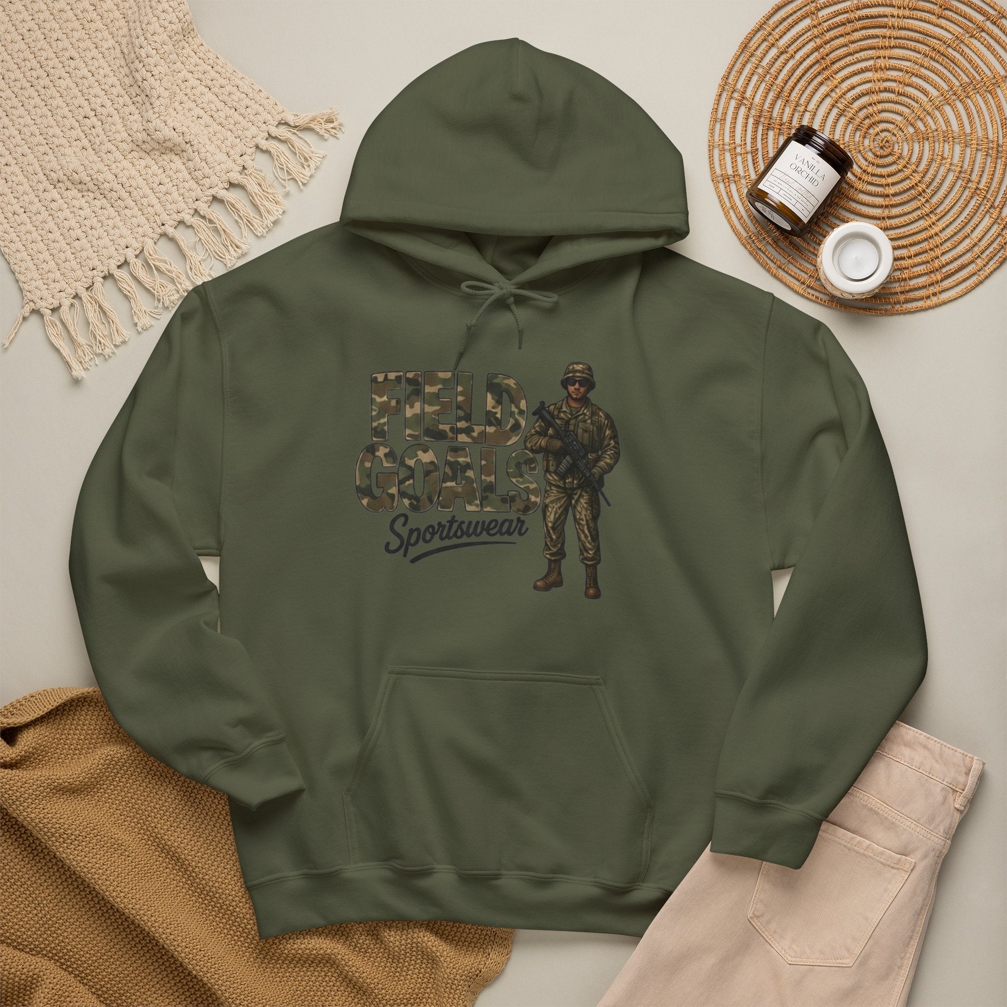 Field Goals Sportswear Camo Soldier Hoodie — Army Graphic Pullover