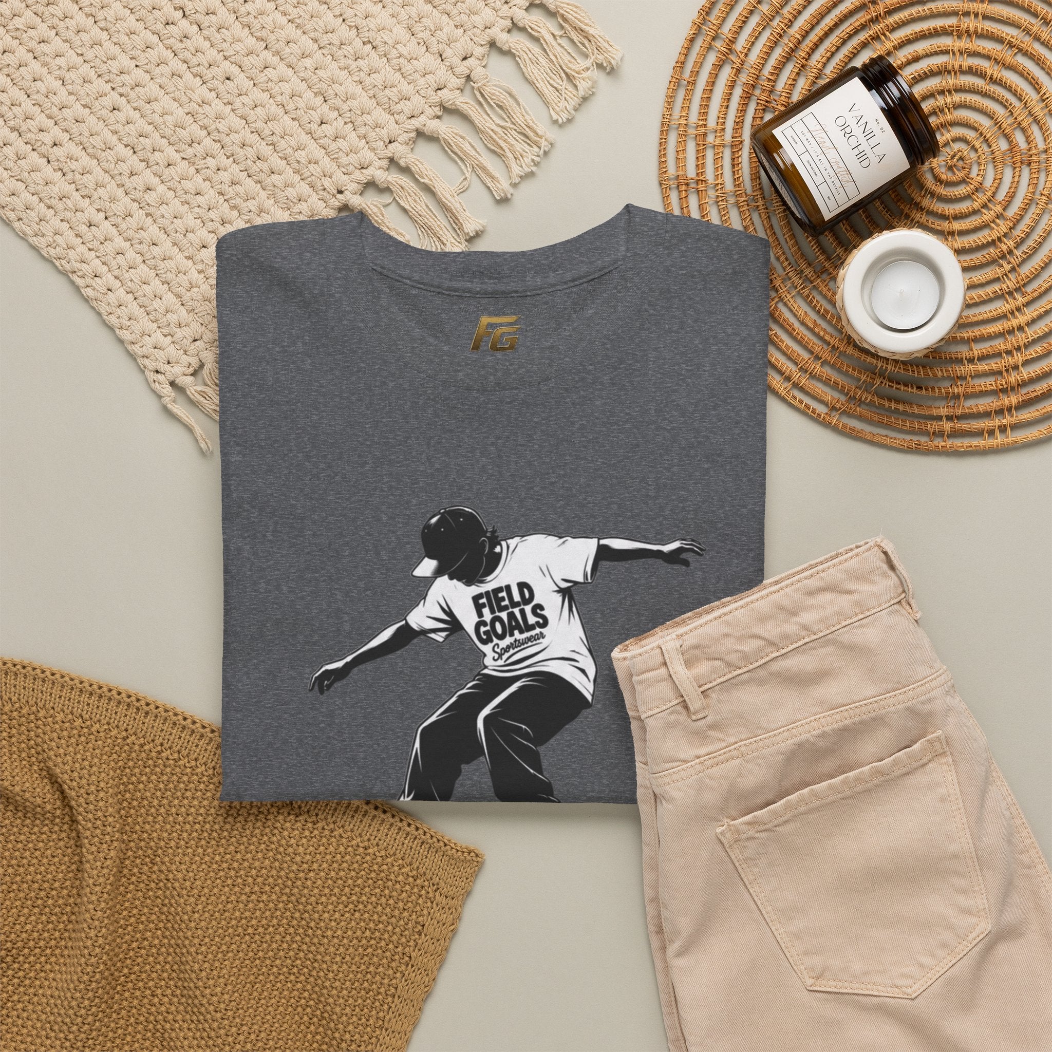 Field Goals Sportswear Skateboard Rail Grind Tee — Black Skate Silhouette Shirt