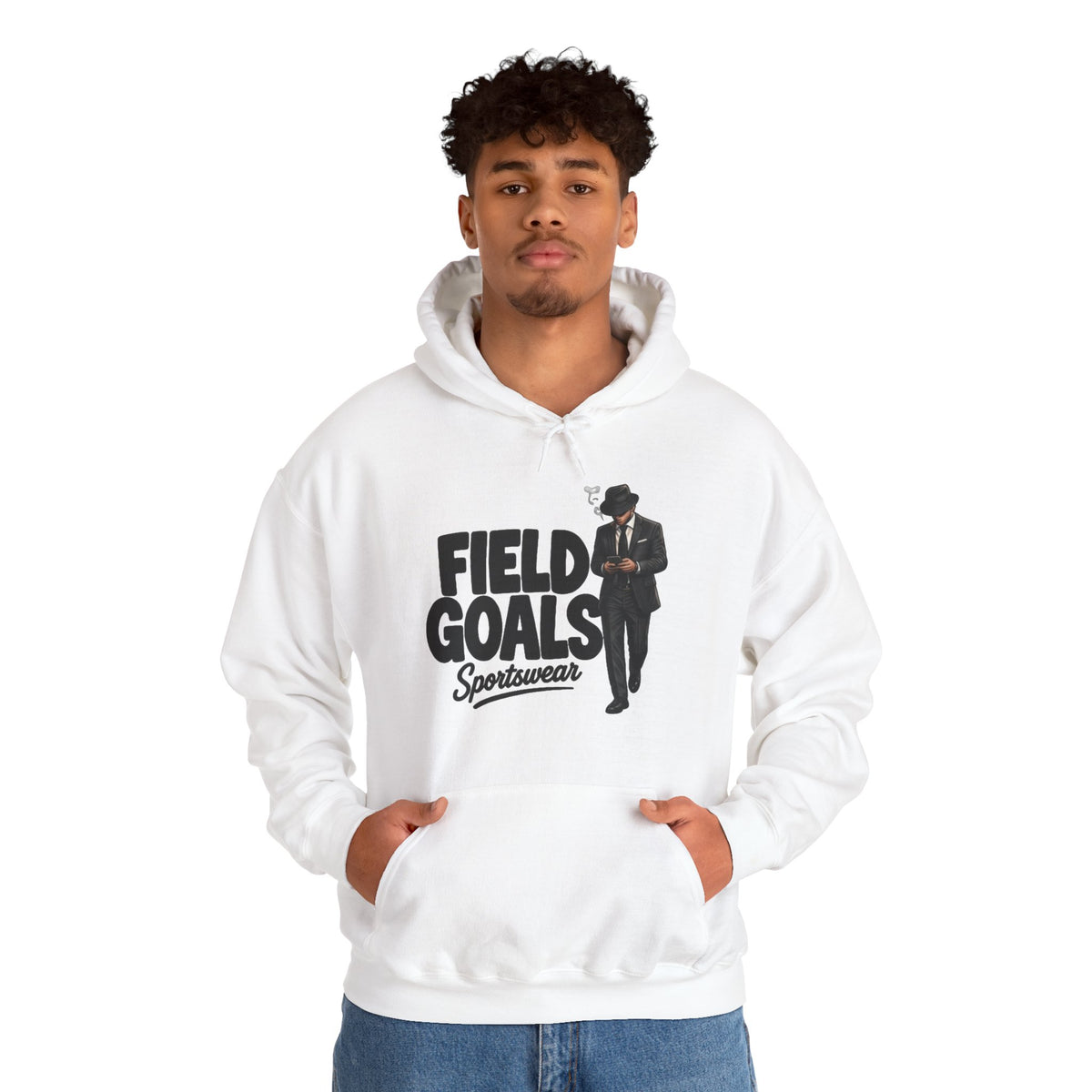 Field Goals Sportswear Hoodie — Retro Gentleman White Pullover