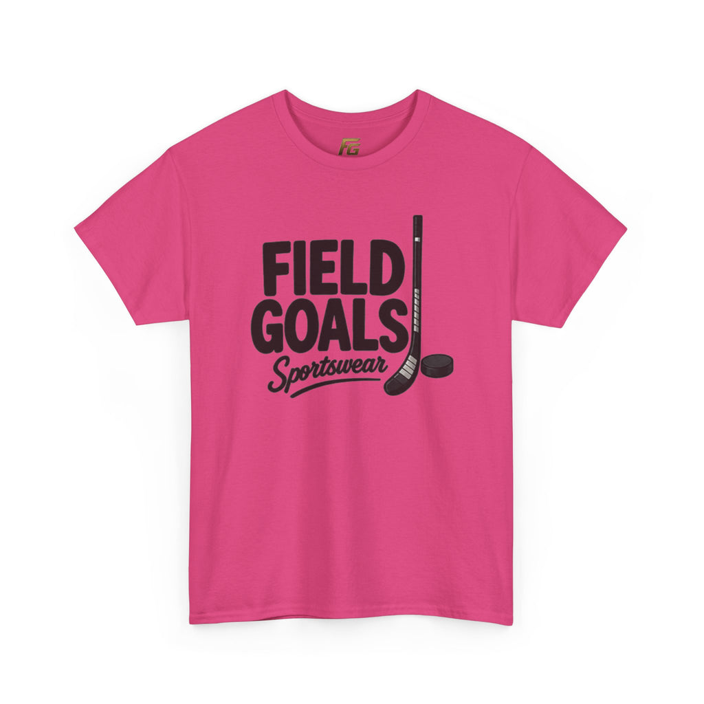 Field Goals Sportswear T-Shirt — Hockey Stick & Puck Graphic Tee