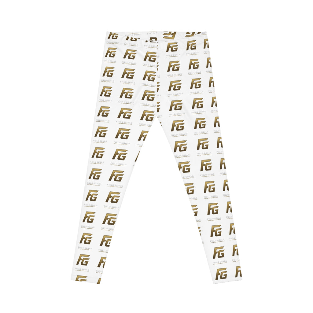 FG Logo All-Over Print White Women's Casual Leggings
