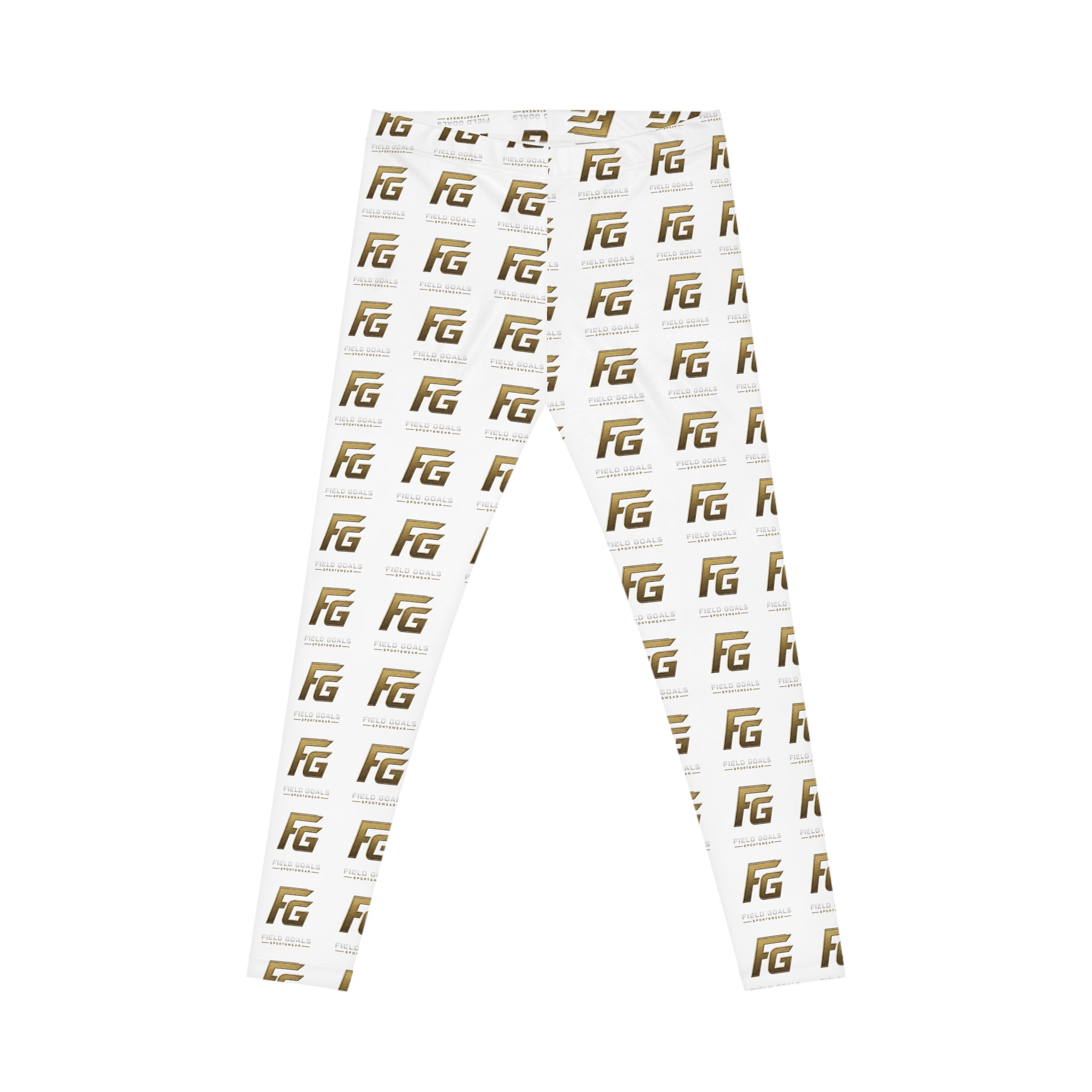 FG Logo All-Over Print White Women's Casual Leggings