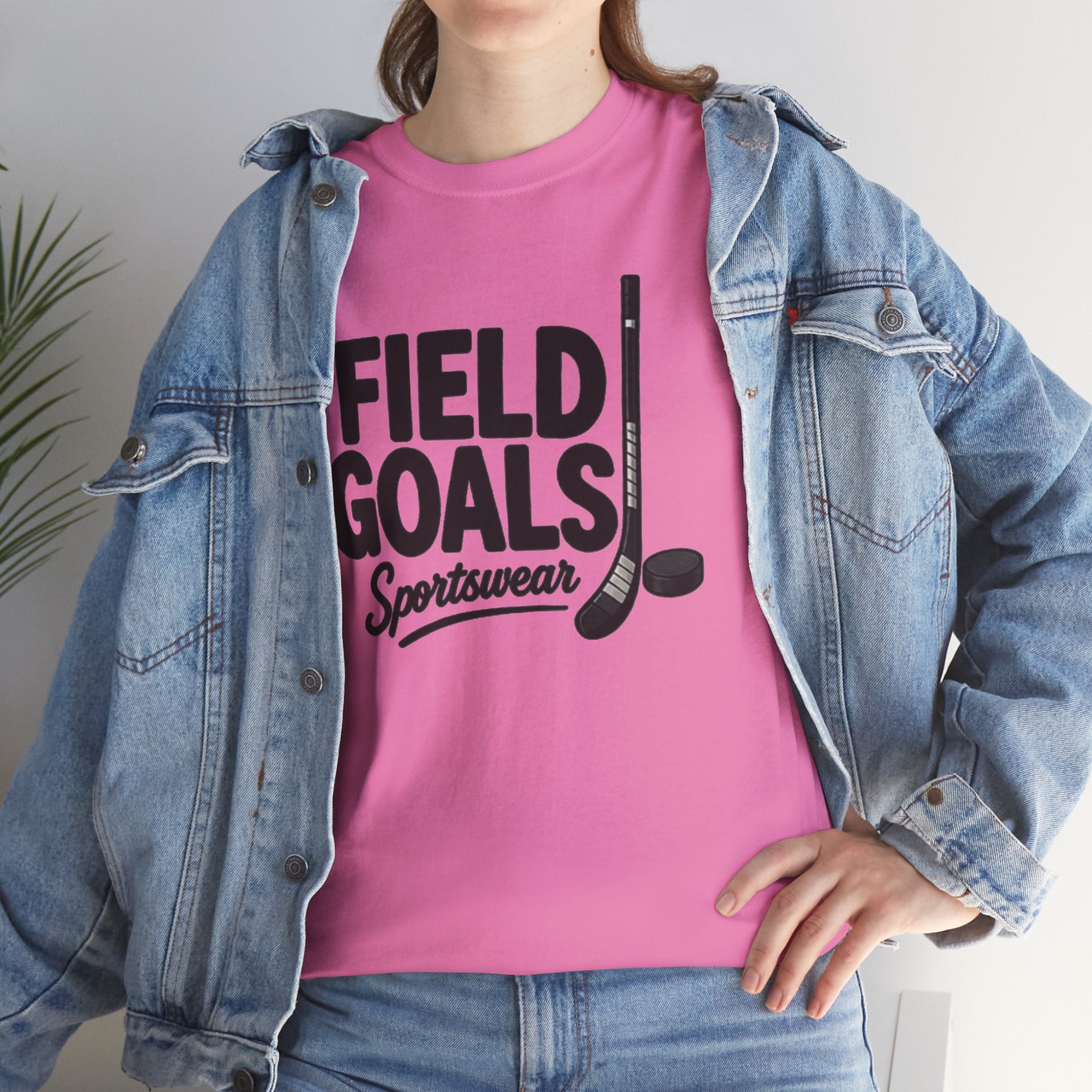 Field Goals Sportswear T-Shirt — Hockey Stick & Puck Graphic Tee