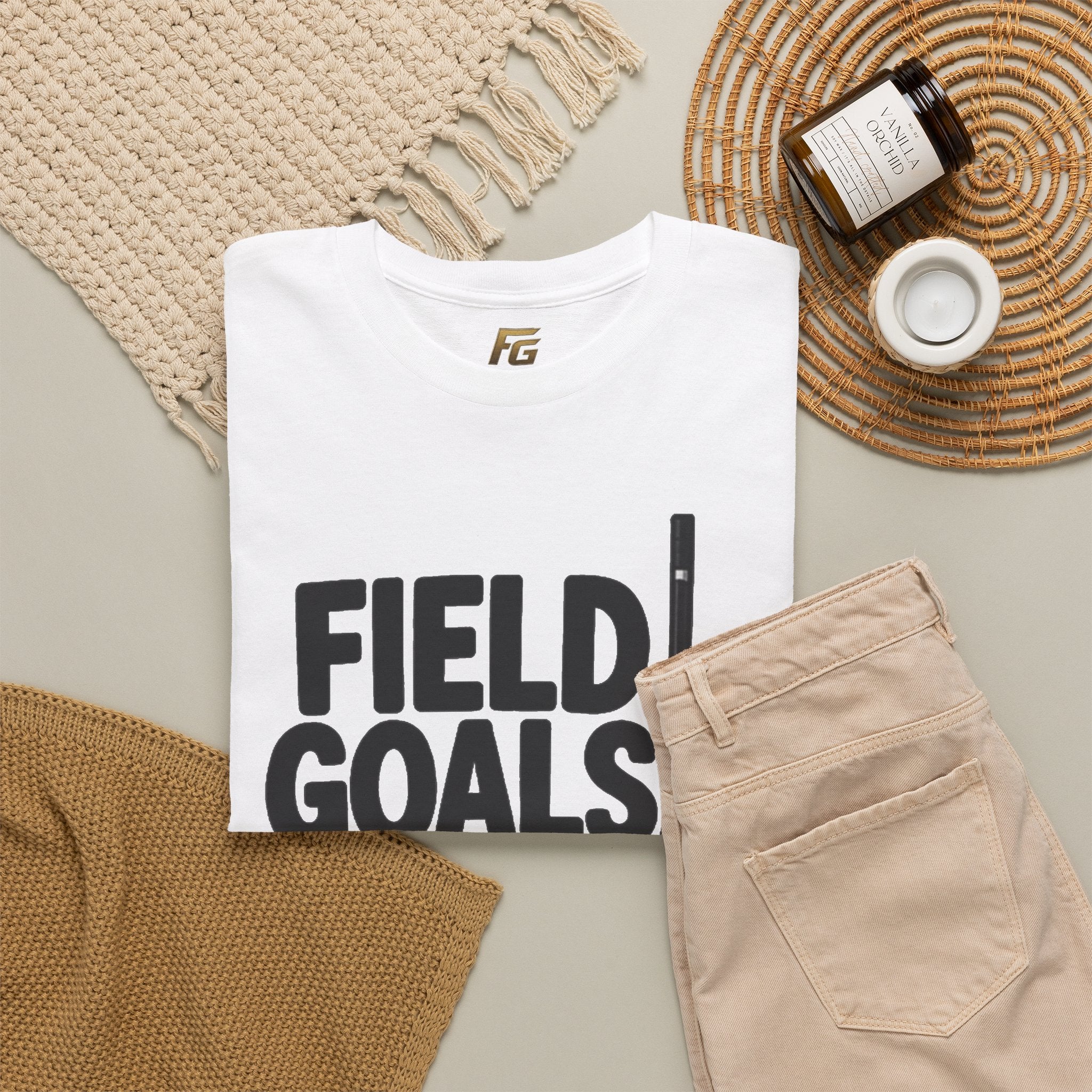 Field Goals Sportswear T-Shirt — Hockey Stick & Puck Graphic Tee