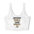 Field Goals Sports Bra — "Different Goals. Same Mindset." Crop Top