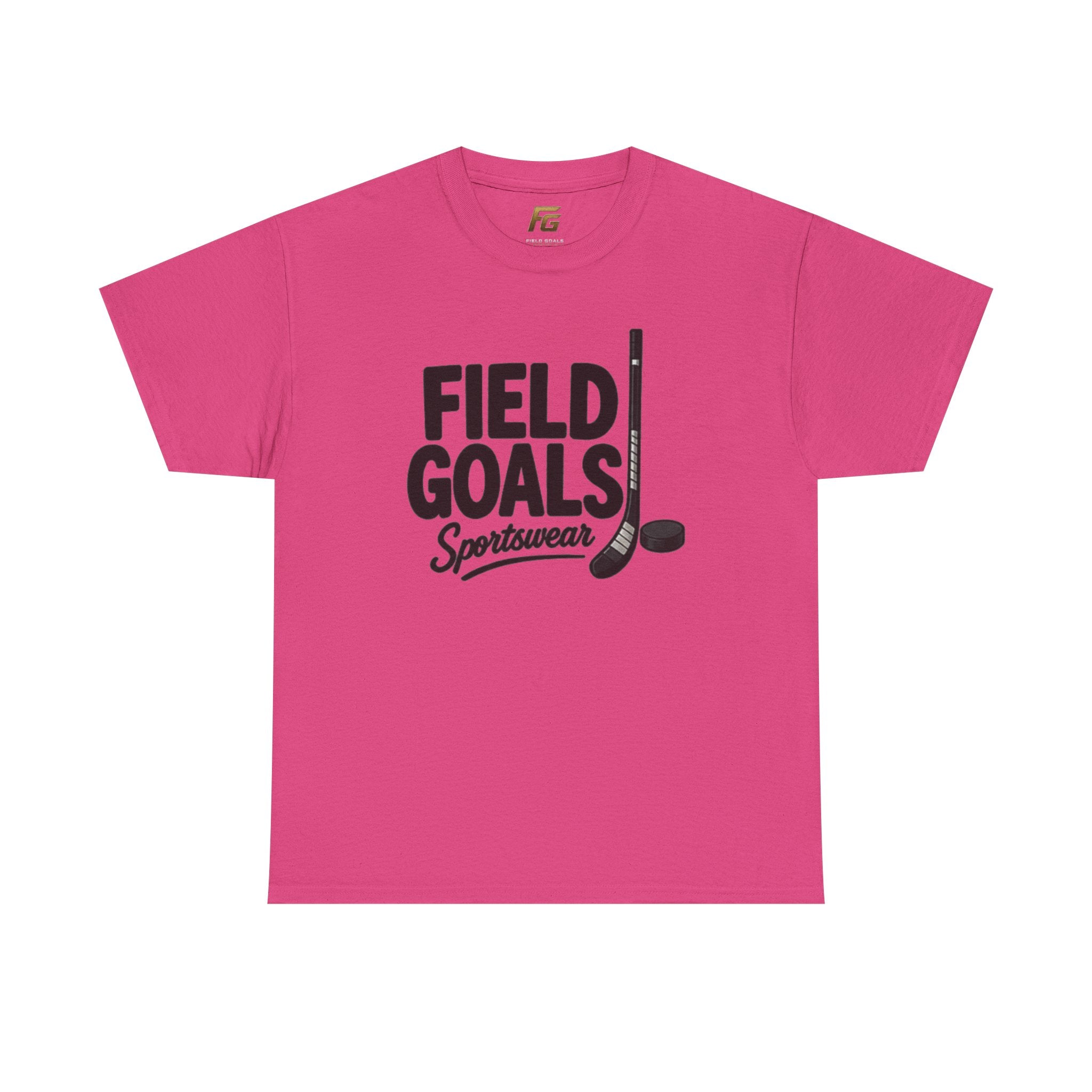 Field Goals Sportswear T-Shirt — Hockey Stick & Puck Graphic Tee