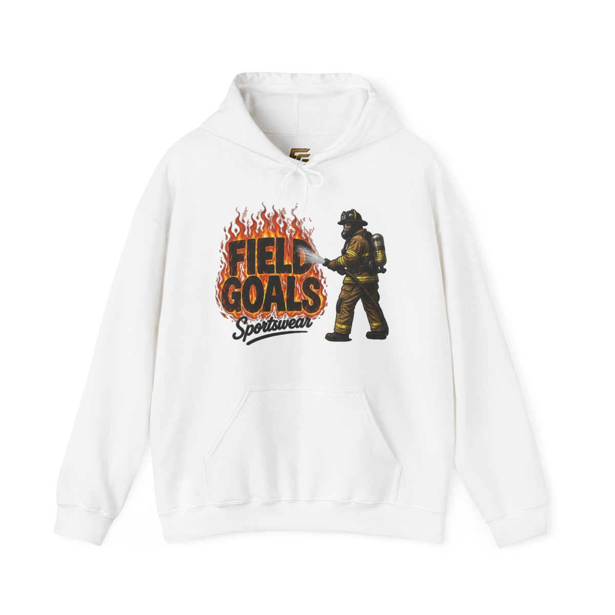 Field Goals Firefighter Hoodie — 'Field Goals Sportswear' Graphic Pullover