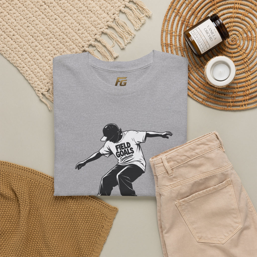 Field Goals Sportswear Skateboard Rail Grind Tee — Black Skate Silhouette Shirt