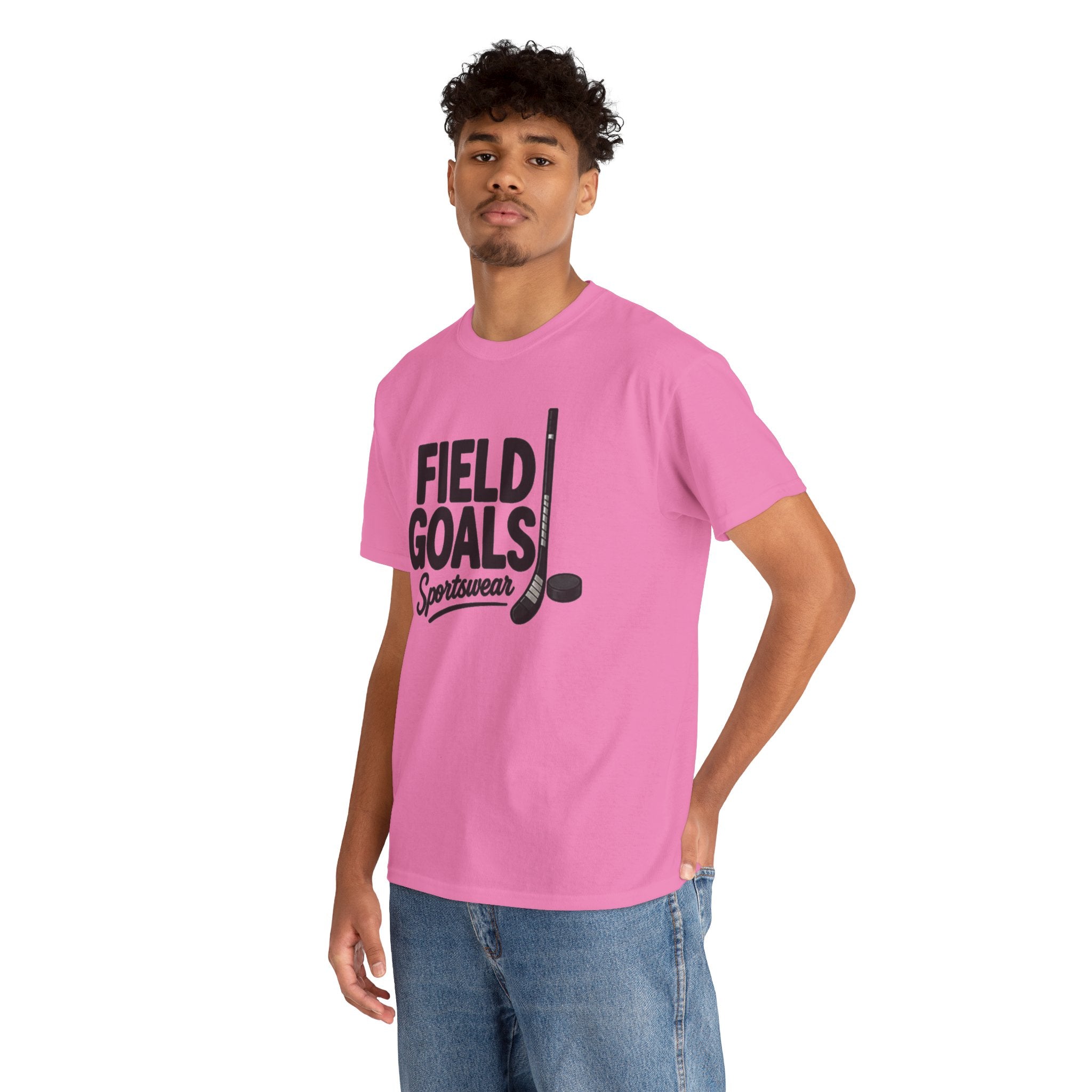 Field Goals Sportswear T-Shirt — Hockey Stick & Puck Graphic Tee